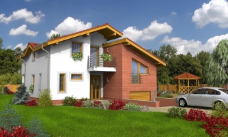 Mehrgeschossiges Haus mit Tiefgarage.